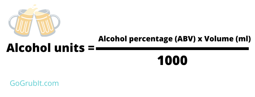 You can calculate alcohol units using the following formula